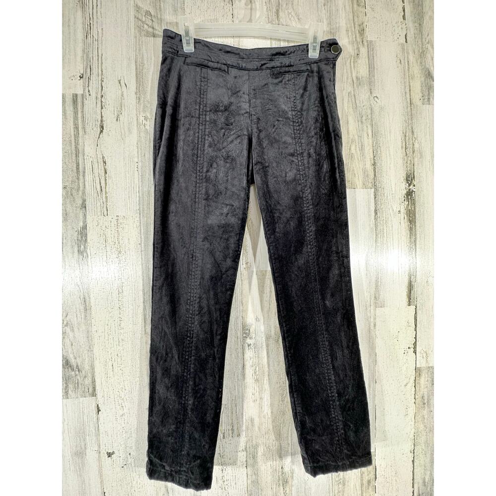 Anthropologie Velvet Ankle Pants The Essential Slim Size 0 (27x27) Black‎ Skinny